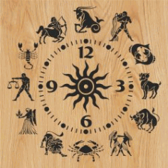 12 Zodiac Clock For Laser Cut Plasma Free DXF File