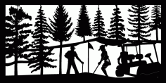 24 X 48 Golf Panel Woman Putting Plasma Art Free DXF File