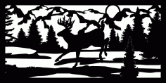 24 X 48 Low Land Deer Plasma Art Free DXF File