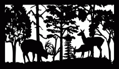 28 X 48 Buck Rub Doe Fawn Plasma Art Free DXF File