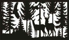 28 X 48 Eagle Doe Buck Deer Plasma Art Free DXF File