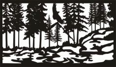 28 X 48 Eagle Stream Plasma Art Free DXF File