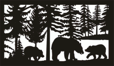 28 X 48 Three Bears Plasma Art Free DXF File