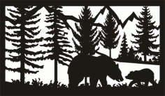 28 X 48 Two Bears Plasma Art Free DXF File