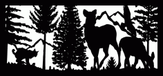 28 X 60 Bobcat Two Doe Eagle Mountains Plasma Art Free DXF File