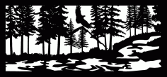 28 X 60 Eagle Stream Mountains Plasma Art Free DXF File