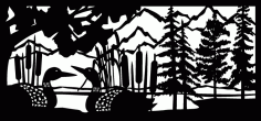 28 X 60 Loon Panel B Plasma Art Free DXF File