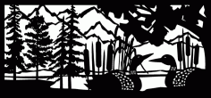 28 X 60 Loon Panel Plasma Art Free DXF File