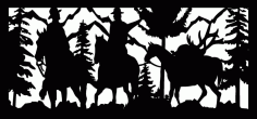 28 X 60 Two Hunters Packing Out Their Elk Plasma Art Free DXF File