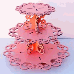 3 Story Flower Display Shelf For Laser Cut Cnc Free DXF File