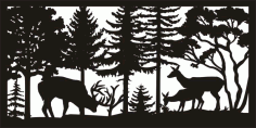 30 X 60 Buck Rub Doe Fawn Plasma Metal Art Free DXF File