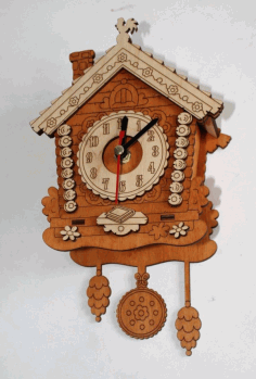 3d House Clock Cnc Free Vector File