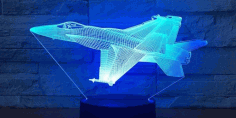 3d Illusion Acrylic Cut Laser Engraving Fighter Free DXF File