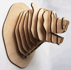3d Puzzle Dog Head For Laser Cut Cnc Free DXF File