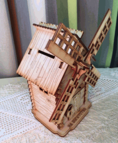 3d Windmill For Laser Cut Free Vector File