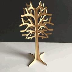 3d Wooden Tree Jewelry Stand Holder Laser Cut Free DXF File
