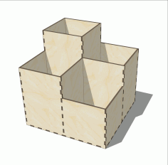 4 Section Desktop Organizer Pen Pencil Brush Holder Free Vector File