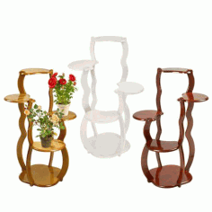 4 Tier Wood Plant Stand Flower Pot Holder Display Rack Laser Cut Free Vector File