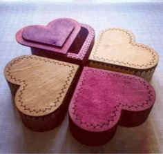 4 Wooden Heart Box For Laser Cut Cnc Free DXF File