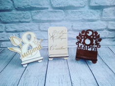 8 March Womens Day Gift Phone Stand For Laser Cutting Free Vector File
