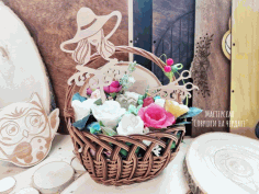 A Symbolic Soap Bouquet With Toppers To Celebrate An Interesting Holiday For Laser Cutting Free Vector File