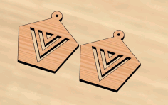 Abstact Triangle Laser Cut Earrings Graphic Free DXF File