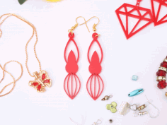 Acrylic Dangle Earrings Laser Cut Free DXF File
