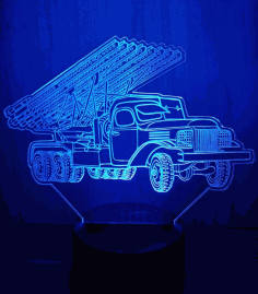 Acrylic Led Lamp Multi Barrel Rocket Launcher For Laser Cutting Free Vector File