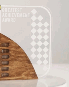 Acrylic Wood Trophyand Free DXF File