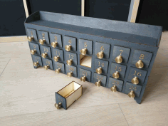 Advent Calendar 3mm Box Size 8x4x4cm For Laser Cut Free Vector File