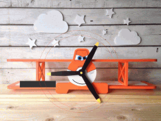 Airplane Shape Shelf Laser Cut 3d Puzzle Free Vector File