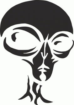 Alien Pumpkin Carving Stencil Free DXF File