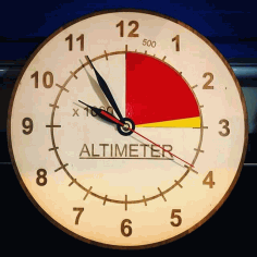 Altimeter Wood Wall Clock Laser Cut Free Vector File