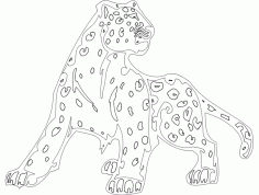 Animal Mascot Cheetah Free DXF File