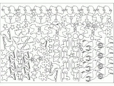 Animals Birds Stars Trees Free DXF File