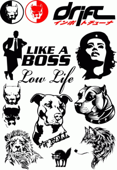 Animals Silhouette Free DXF File