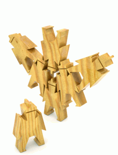 Astronaut Acrobats 3d Puzzle For Laser Cut Free Vector File