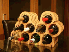 Asymmetrical Wine Rack Laser Cut Free DXF File