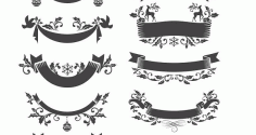 Badges Set For Laser Cut Free Vector File