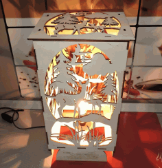 Bambi Forest Night Light For Laser Cutting Free DXF File