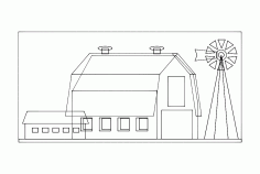 Barn House Design Free DXF File