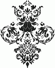 Baroque Floral Pattern For Laser Cutting Free DXF File