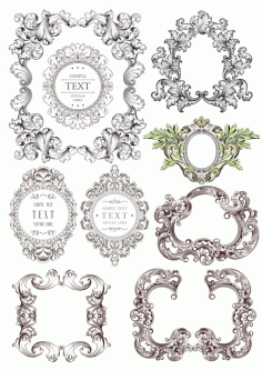 Baroque Frames Set Free Vector File