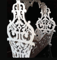 Basket With Handle Flower Box For Laser Cut Free Vector File