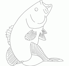 Bass Small Mouth Free DXF File
