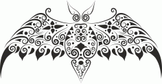 Bat Stencil For Laser Cut Free Vector File