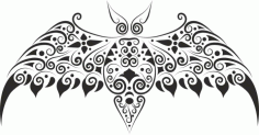 Bat Stencil For Laser Cut Free DXF File