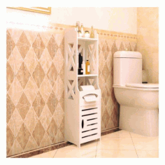 Bathroom Wooden Shelf Organizer Free DXF File