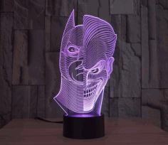 Batman Joker 3d Lamp Vector Model Template Free DXF File