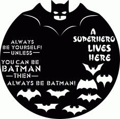 Batman Vinyl Clock Template 3d Puzzle Free Vector File